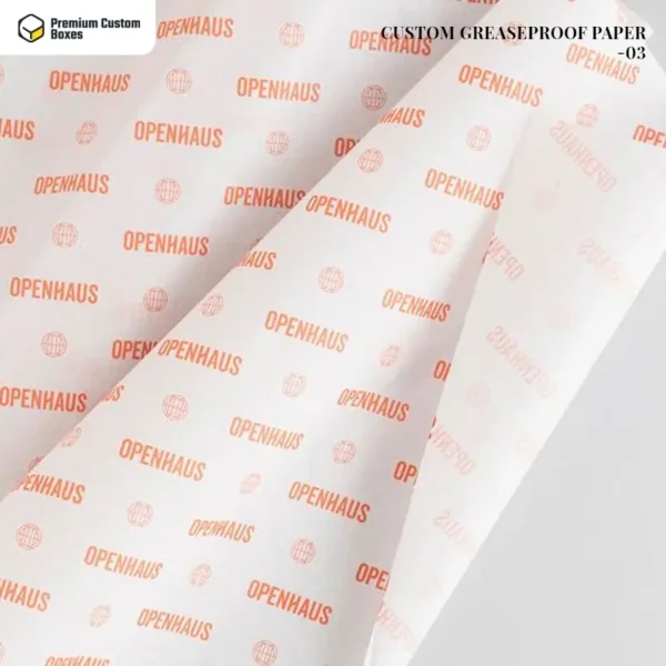 Custom printed Greaseproof Paper sheets